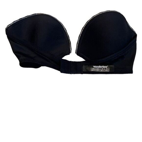 Wonder Bra NWT Size 32C Strapless Removable Strap Black Padded Push up - Picture 3 of 4